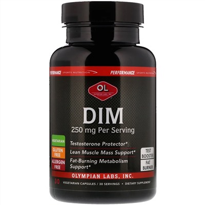 Olympian Labs, Performance Sports Nutrition, DIM, 250 mg, 30 Vegetarian Capsules