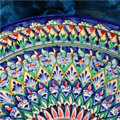 Ляган узбекский Риштанская Керамика, d=41 см, синий