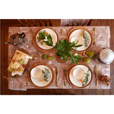 Скатерть «Доляна» Cup of tea, 110×144 см, 100% хлопок, 164 г/м²