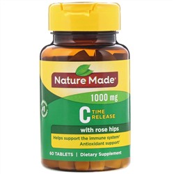Nature Made, Vitamin C with Rose Hips, Time Release, 1,000 mg, 60 Tablets