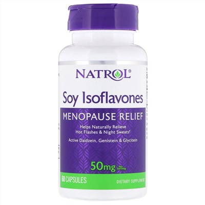 Natrol, Изофлавоны сои, 50 мг, 60 капсул
