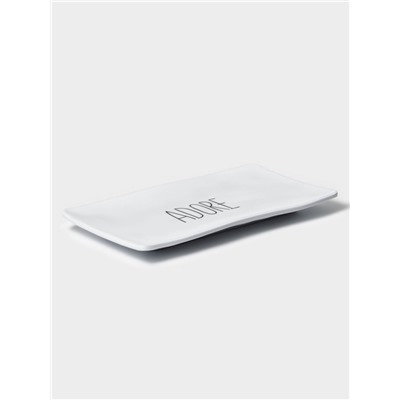 Блюдо для подачи «Белый Восток», меламин, 25.5×15×2 см, прямоугольное, белое