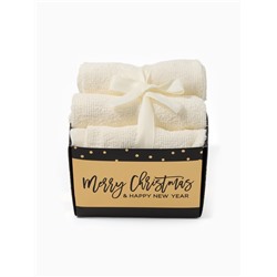 Набор махровых полотенец Merry cristmas, 30×30 см - 3 шт., хлопок 340 г/м²