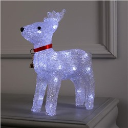 Светодиодная фигура «Олень с колокольчиком» 25×30×9 см, акрил, 24 LED, батарейки ААх3 (не в комплекте), свечение белое
