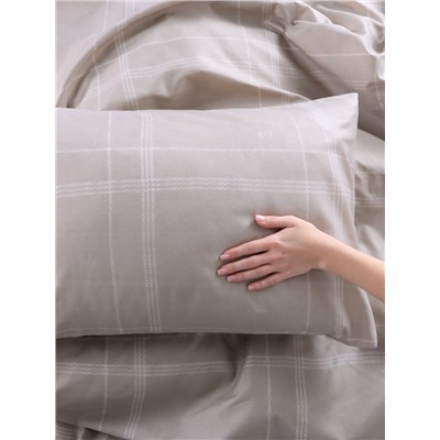 Постельное бельё дуэт LoveLife «Бежевая клетка», микрофайбер