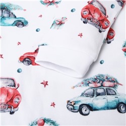 Комбинезон детский MINAKU New Year's cars», рост 80-86 см, белый