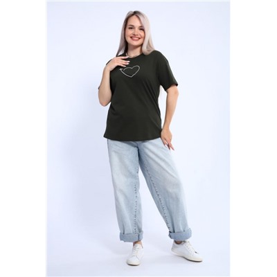 Футболка женская ФЖ0062А (Темный хаки)