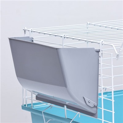 Клетка для грызунов «Пижон» №1 складная, 58×40×34 см (+миска, 2 кормушки), бирюзовая