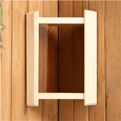 Абажур для бани и сауны, деревянный, настенный, угловой, с тёмным стеклом, «Добропаровъ»