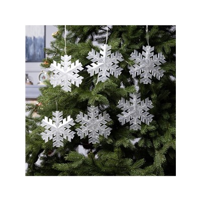 Гирлянда «Нить» 2 м с насадками «Снежинка матовая», IP20, прозрачная нить, 36 LED, свечение синее, 220 В