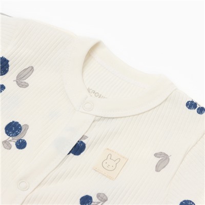Комбинезон для девочки «Крошка Я» Blueberry, рост 86-92, молочный