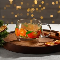 Кружка новогодняя стеклянная «Аромат праздника», 400 мл