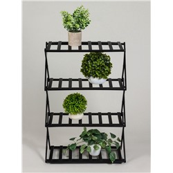 Стеллаж универсальный, 4 полки, 50×25×68 см, напольный, открытый, чёрный, Greengo