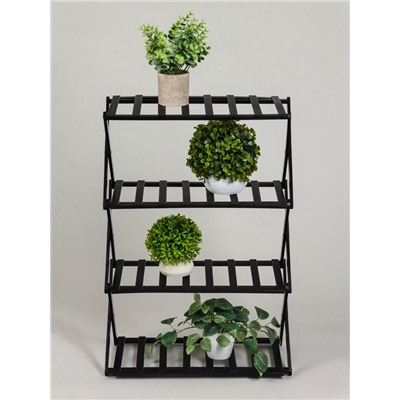 Стеллаж универсальный, 4 полки, 50×25×68 см, напольный, открытый, чёрный, Greengo