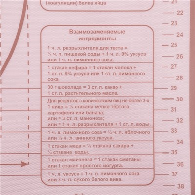 Коврик для выпечки армированный «Ингредиенты», 66×46×0.04 см
