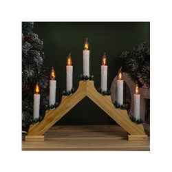 Светодиодная фигура «Рождественская горка» 39.5×33×5 см, дерево, 220 В, эффект пламени