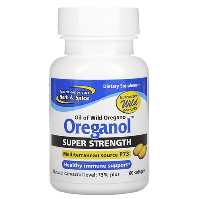 North American Herb & Spice, Oreganol, Super Strength, 60 мягких желатиновых капсул