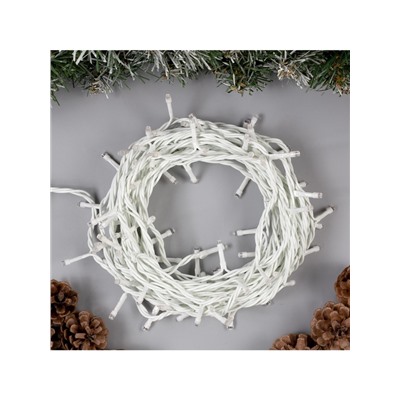 Гирлянда «Нить» 10 м, IP44, белая нить, 100 LED, свечение мульти, 8 режимов, 220 В