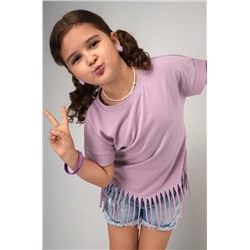 Футболка с бахромой для девочки Happyfox