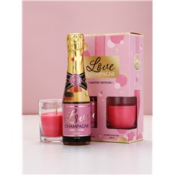 Подарочный набор: гель для душа шампанское 250 мл и свеча, аромат роза, Чистое Счастье