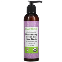 Sky Organics, Youth Boost, Moisturizing Green Tea Face Wash, 6 fl oz (180 ml)