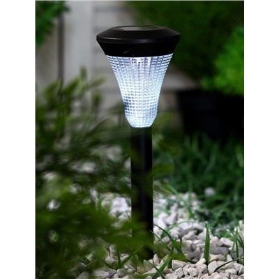 Садовый светильник «Рифлёный конус», уличный, на солнечной батарее, 1 LED, свечение белое