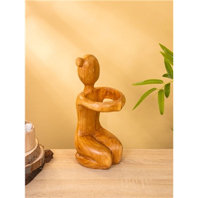 УЦЕНКА Подставка под бутылку дерево «Человек» 10×13×30 см