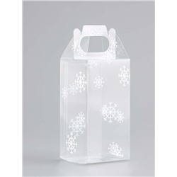 Коробка подарочная новогодняя складная ПВХ «Праздничное настроение» 4×4×8 см