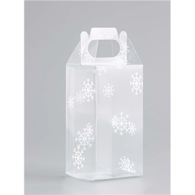 Коробка подарочная новогодняя складная ПВХ «Праздничное настроение» 4×4×8 см