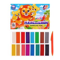 Пластилин «Луч. ZOO», 16 цветов, 240 г