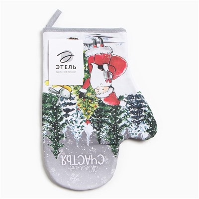 Варежка-прихватка «Желаю счастья», 20×28 см, МИКС, 100% хлопок, ватин 250 г/м²