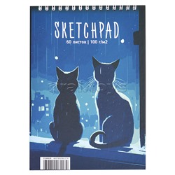 Скетчпад-перевертыш А5 (145x210 мм) 60 л. "Two Cats"
