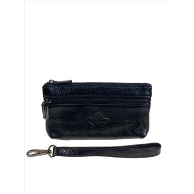 Женский кошелёк  из натуральной кожи, цвет черный