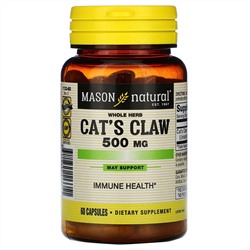 Mason Natural, Whole Herb Cat's Claw, 500 mg, 60 Capsules
