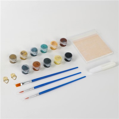 Картина по номерам с подрамником и поталью «Золотые рыбки», 20×30 см