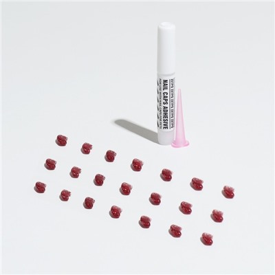 Когти накладные «Антицарапки» (40 шт.), размер S, красные с блестками