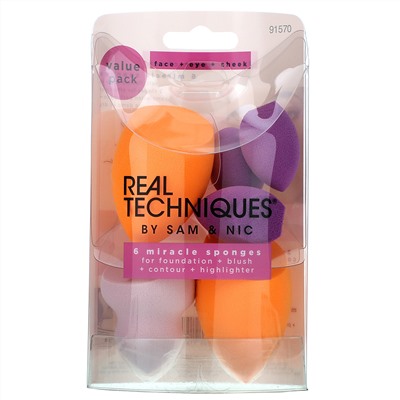 Real Techniques, Miracle Sponges, 6 Sponges