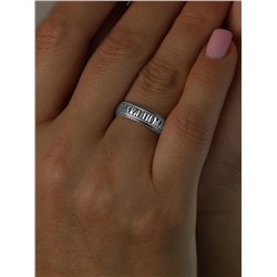 Кольцо из чернёного серебра - Спаси и сохрани 925 пробы К-110