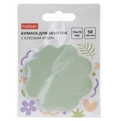 Бумага для заметок с клеевым краем 70х70 мм 50 листов фигурная "Flower" европодвес 090340 Хатбер
