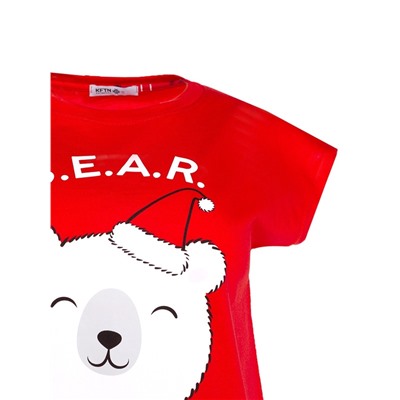 Пижама новогодняя женская (футболка, брюки) KAFTAN Bear, размер 52-54 49