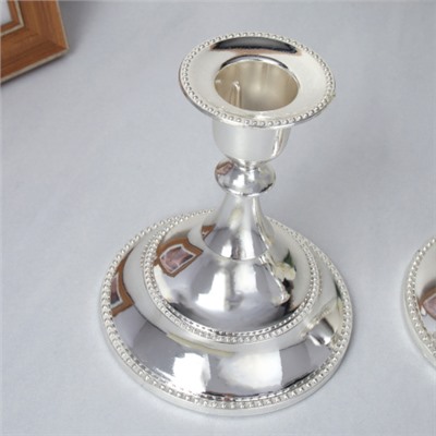 Подсвечник 2 штуки набор серебро 12 см / 101S /уп 30/