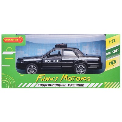 Чёрная инерционная служебная машинка Купе die-cast,1:32, открывающиеся двери