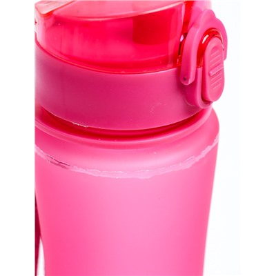УЦЕНКА Бутылка для воды, 600 мл, с поильником, розовая