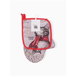 Набор кухонный «Этель. Волшебного счастья»: прихватка 19×19 см, варежка-прихватка 20×28 см