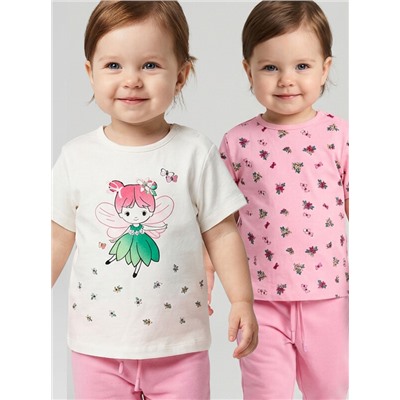 Джемпер детский трикотажный для девочек (футболка), 2 шт в комплекте