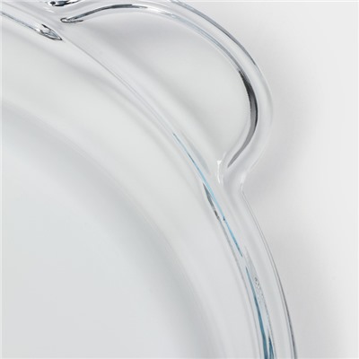 Блюдо для запекания Paşabahçe Borcam, 2.4 л, d=31.6 см, стекло, с ручками, прозрачное