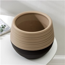 Горшок для цветов с поддоном «СибПолимер. Дуэт», 2.5 л, пластиковый, цвет шоколадный / кофе с молоком