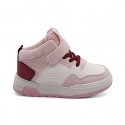 Кроссовки детские высокие 4488-6 бело розовые