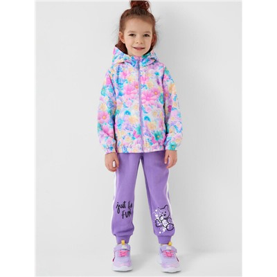 Куртка текстильная с полиуретановым покрытием для девочек (ветровка)