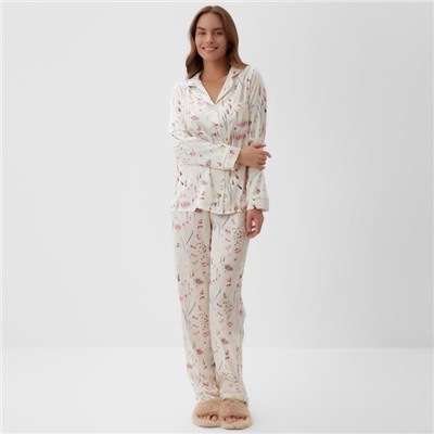 Пижама женская (рубашка, брюки) KAFTAN Spring, размер 52-54